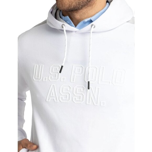 NWT US Polo Assn Men's L Sport Pullover Hoodie White [jb] - Picture 2 of 13